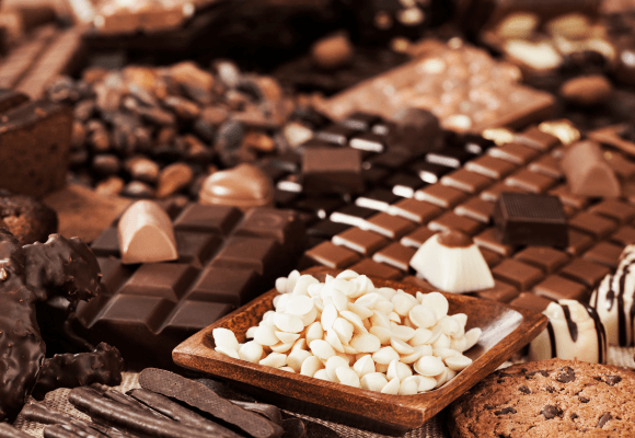 composição nutricional de chocolates