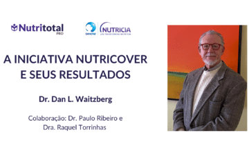 Banner sobre "A iniciativa Nutricover e seus resultados" e um rapaz de terno ao lado da frase.