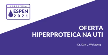 Banner ESPEN 2021 com o tema "Oferta Hiperproteica na UTI"
