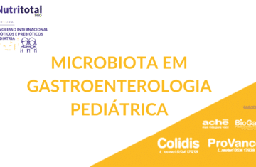 Banner referente a Microbiota em gastroenterologia pediátrica.