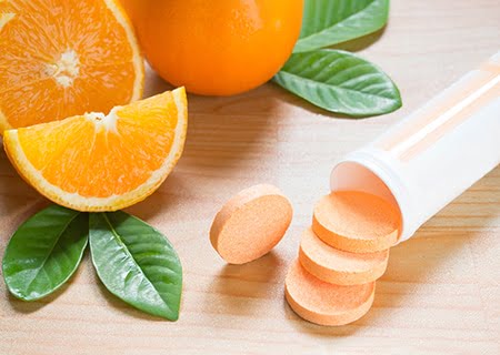 Laranja e suplementos de vitamina C