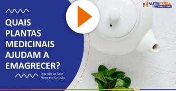 Banner do vídeo "QUAIS PLANTAS MEDICINAIS AJUDAM A EMAGRECER?" com um bule na foto.