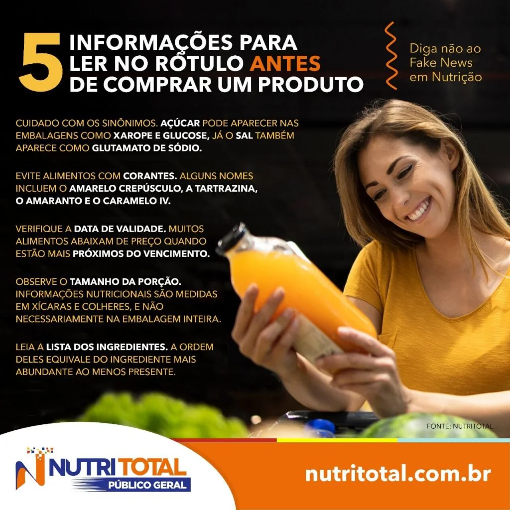 Infográfico informações rótulo