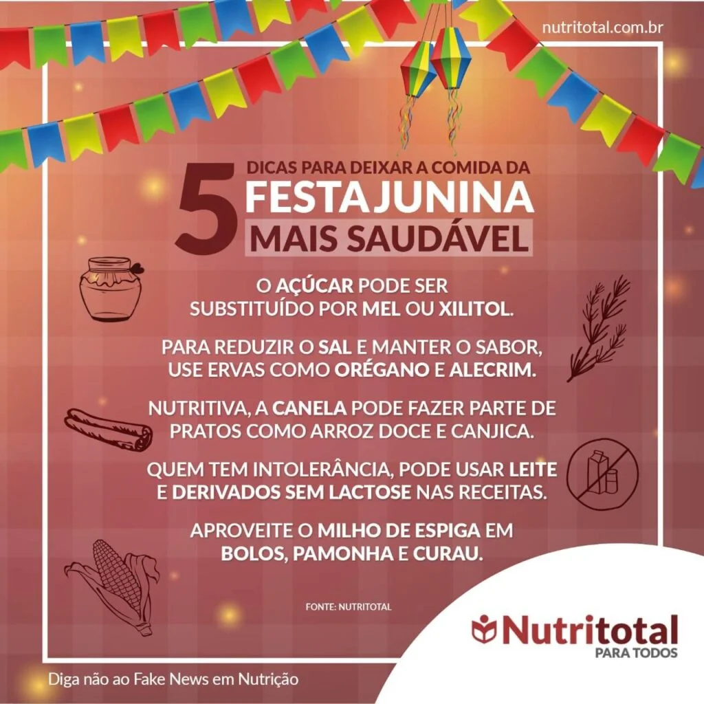 Infográfico festa junina mais saudável