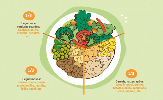 Imagem da SVB sobre um prato vegetariano para bebês